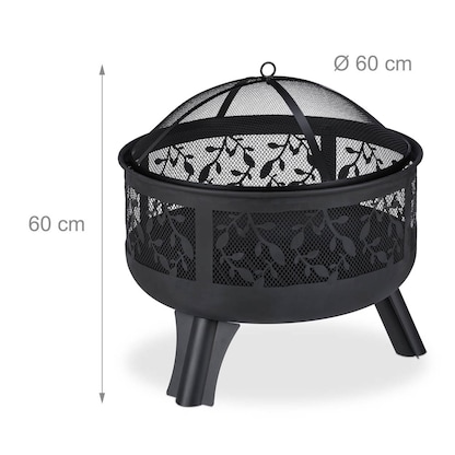 Artikelbild 5 für relaxdays Feuerschale schwarz 60,0 cm, Artikelnummer 445302