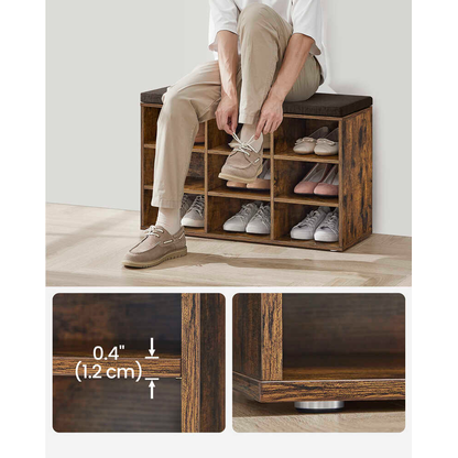 Artikelbild 4 für VASAGLE Schuhbank LHS009B01 vintagebraun, dunkelbraun Holz 78,6 cm, Artikelnummer 760458