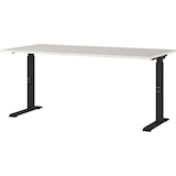 Artikelbild 1 für GERMANIA Agenda Office höhenverstellbarer Schreibtisch lichtgrau rechteckig, C-Fuß-Gestell schwarz 160,0 x 80,0 cm, Artikelnummer 385306