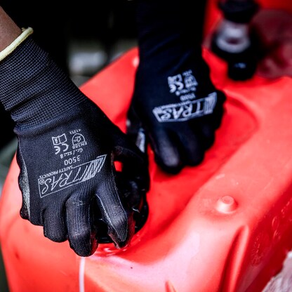 Artikelbild 3 für NITRAS SAFETY unisex Arbeitshandschuhe 3500 schwarz Größe 7, 12 Paar, Artikelnummer 643969