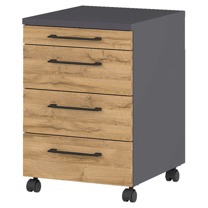 Artikelbild für GERMANIA Profi 3.0 Rollcontainer grafit, grandson-eiche 4 Auszüge 42,0 x 49,0 x 61,0 cm, Artikelnummer 158594