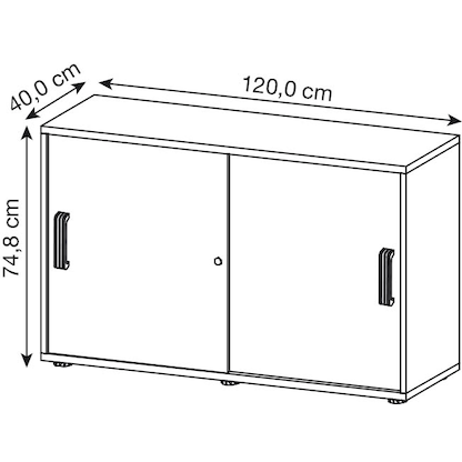 Artikelbild 2 für HAMMERBACHER Schiebetürenschrank Haziender, V1752S/W/W/SG weiß 1 Fachboden 120,0 x 40,0 x 74,8 cm, Artikelnummer 792754