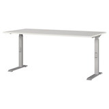 Artikelbild 1 für GERMANIA Agenda Office höhenverstellbarer Schreibtisch lichtgrau rechteckig, C-Fuß-Gestell silber 160,0 x 80,0 cm, Artikelnummer 385403
