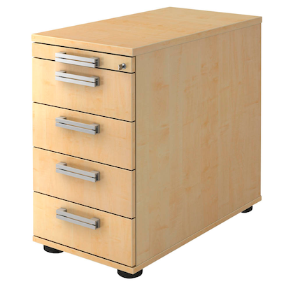 Artikelbild für HAMMERBACHER SC50 Standcontainer ahorn 5 Auszüge Stahl-Relinggriff silber 42,8 x 80,0 x 72,0 - 76,0 cm, Artikelnummer 864393