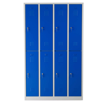 Artikelbild 2 für Gürkan Spind lichtgrau, enzianblau 106312, 8 Schließfächer 117,0 x 50,0 x 195,0 cm, Artikelnummer 562285