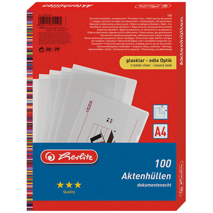 Artikelbild 4 für herlitz Sichthüllen DIN A4 glasklar glatt 0,11 mm, 100 St., Artikelnummer 351811