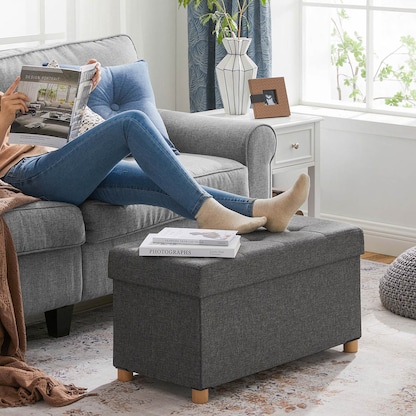 Artikelbild 9 für SONGMICS Sitztruhe LSF16GYZ dunkelgrau Stoff 76,0 cm, Artikelnummer 290878