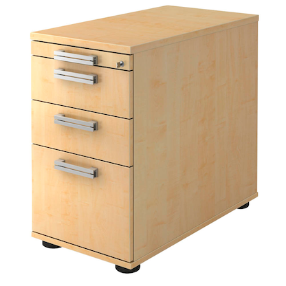 Artikelbild für HAMMERBACHER SC40 Standcontainer ahorn 4 Auszüge Stahl-Relinggriff silber 42,8 x 80,0 x 72,0 - 76,0 cm, Artikelnummer 864633