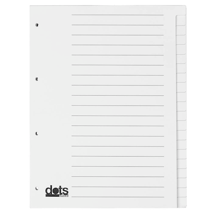 Artikelbild für dots Ordnerregister DIN A4 Vollformat blanko weiß 20-teilig, 5 Satz, Artikelnummer 294603