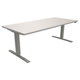 Artikelbild 1 für fm fastline elektrisch höhenverstellbarer Schreibtisch lichtgrau rechteckig, T-Fuß-Gestell silber 180,0 x 80,0 cm, Artikelnummer 135242