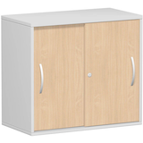 Artikelbild 1 für geramöbel Schiebetürenschrank Flex, S-381501-BL lichtgrau, buche 1 Fachboden 80,0 x 42,5 x 72,0 cm, Artikelnummer 877237