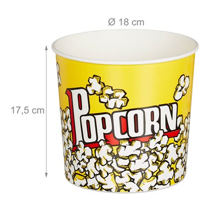 Artikelbild 2 für relaxdays Popcorneimer gelb 2,8 l, 6 St., Artikelnummer 562294