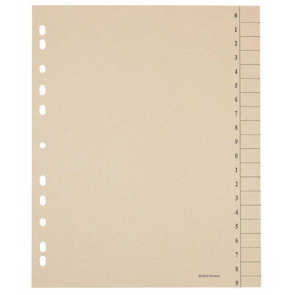 Artikelbild 4 für office discount Trennblätter DIN A4 0-9 chamois, 200 g/qm, 100 St., Artikelnummer 557579