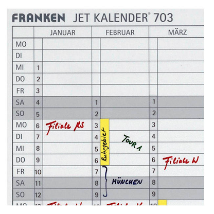 Artikelbild für FRANKEN Datumsstreifen transparent für Jahresplaner, Artikelnummer 341901