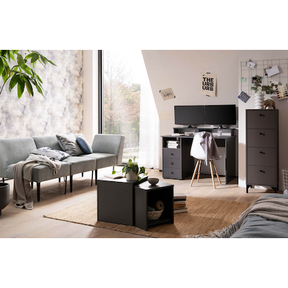 Artikelbild 4 für MÖBELPARTNER Smash Beistelltische-Set rechteckig Holzwerkstoff anthrazit, 2 St., Artikelnummer 254989