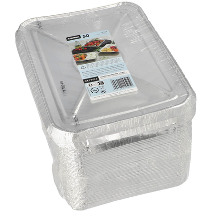 Artikelbild 2 für STARPAK Aluschalen mit Deckel silber 930 ml, 50 St., Artikelnummer 238374