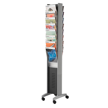 Artikelbild für PAPERFLOW Prospektständer EPI silber DIN A4 30,0 x 38,5 x 167,5 cm, 1 St., Artikelnummer 693432