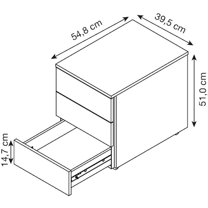 Artikelbild 3 für BaseLite Rollcontainer ahorn 3 Auszüge 39,5 x 54,8 x 51,0 cm, Artikelnummer 270339