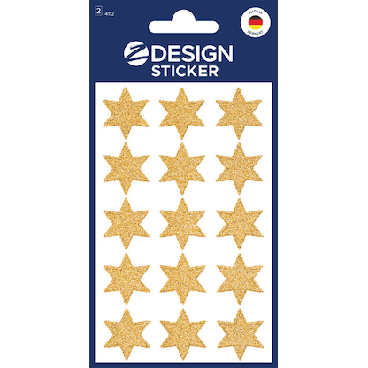 Artikelbild für AVERY Zweckform Aufkleber Stern, gold, 30 Etiketten, Artikelnummer 723587