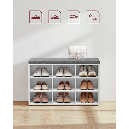 Artikelbild 6 für VASAGLE Schuhbank LHS009W14 weiß, grau Holz 78,6 cm, Artikelnummer 760318