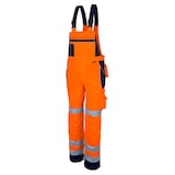 Artikelbild 1 für QUALITEX® unisex Warnschutz-Latzhose orange, marine Größe 70, Artikelnummer 773681