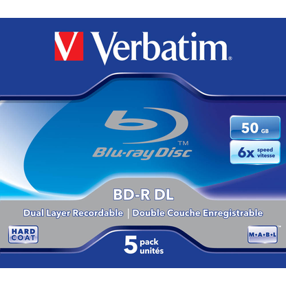 Artikelbild 2 für verbatim Blu-ray BD-R 50 GB Double Layer, 5 St., Artikelnummer 564427