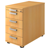 Artikelbild 1 für HAMMERBACHER SC50 Standcontainer buche 5 Auszüge Stahl-Relinggriff silber 42,8 x 80,0 x 72,0 - 76,0 cm, Artikelnummer 865194