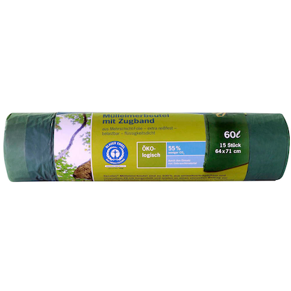 Artikelbild 3 für Secolan® Müllbeutel 60,0 l grün 30,0 µm, 15 St., Artikelnummer 793232