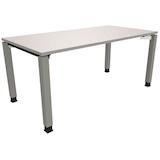Artikelbild 1 für fm Sidney höhenverstellbarer Schreibtisch lichtgrau rechteckig, 4-Fuß-Gestell Quadratrohr silber 160,0 x 80,0 cm, Artikelnummer 135923