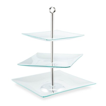 Artikelbild 8 für relaxdays Etagere transparent/silber Höhe: 40,0 cm, 1 St., Artikelnummer 644231