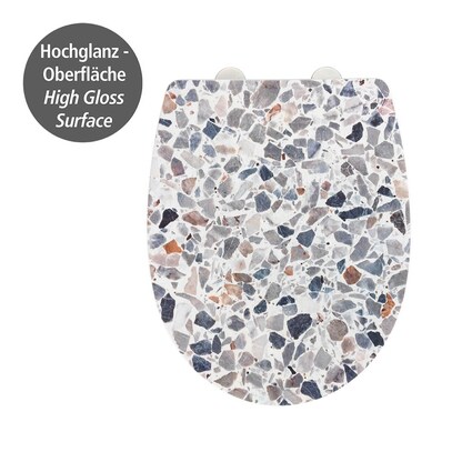 Artikelbild 4 für WENKO WC-Sitz mit Absenkautomatik Terrazzo High Gloss mehrfarbig, 1 St., Artikelnummer 814407