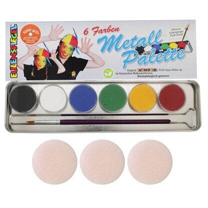 Artikelbild für EULENSPIEGEL™ Metall Palette Kinderschmink-Set farbsortiert, 1 Set, Artikelnummer 233728