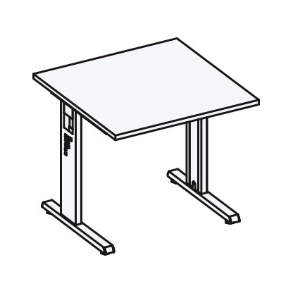 Artikelbild 3 für HAMMERBACHER OS 08 höhenverstellbarer Schreibtisch lichtgrau quadratisch, C-Fuß-Gestell grau 80,0 x 80,0 cm, Artikelnummer 442647