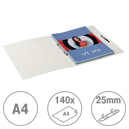 Artikelbild 3 für VON LEITZ Ringbuch 2-Ringe weiß 2,5 cm DIN A4, 1 St., Artikelnummer 635259