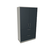 Artikelbild 1 für fm Aktenschrank Sidney, 4260429769872 weiß, lavagrau 2 Fachböden 100,0 x 44,2 x 186,9 cm, Artikelnummer 414171