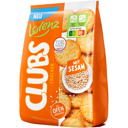 Artikelbild für Lorenz Clubs Cracker Sesam 180,0 g, 1 St., Artikelnummer 438019