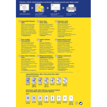 Artikelbild 3 für AVERY Zweckform Typenschildetiketten L6008-20 silber 25,4 x 10,0 mm, 20 Blatt, Artikelnummer 345538