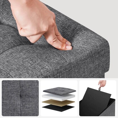 Artikelbild 8 für SONGMICS Sitztruhe LSF76GYZ dunkelgrau Stoff 110,0 cm, Artikelnummer 291509