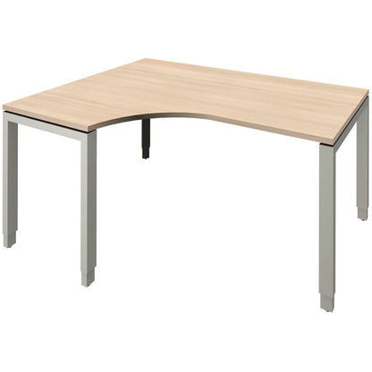 Artikelbild für fm Sidney höhenverstellbarer Schreibtisch akazie Bogenform, 4-Fuß-Gestell Quadratrohr silber 160,0 x 80,0 cm, Artikelnummer 136404