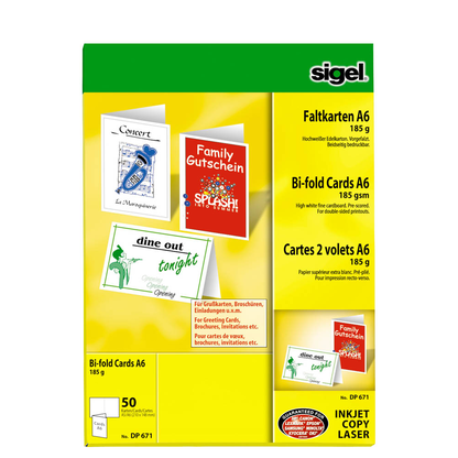 Artikelbild 2 für SIGEL Faltkarten weiß DP671 weiß DIN A6, 50 St., Artikelnummer 422386