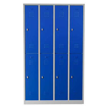 Artikelbild 2 für Gürkan Spind lichtgrau, enzianblau 106316, 8 Schließfächer 117,0 x 50,0 x 195,0 cm, Artikelnummer 562350