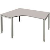 Artikelbild 1 für fm Sidney höhenverstellbarer Schreibtisch lichtgrau Bogenform, 4-Fuß-Gestell Quadratrohr silber 160,0 x 80,0 cm, Artikelnummer 136412