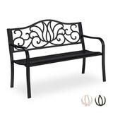 Artikelbild 1 für relaxdays Gartenbank 10030988_46 schwarz Metall 127,5 cm, Artikelnummer 770659