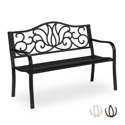 Artikelbild für relaxdays Gartenbank 10030988_46 schwarz Metall 127,5 cm, Artikelnummer 770659