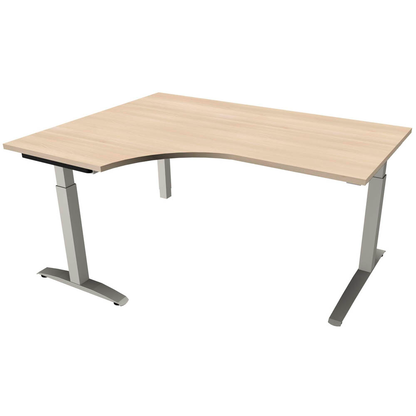 Artikelbild für fm Sidney höhenverstellbarer Schreibtisch akazie Bogenform, C-Fuß-Gestell Quadratrohr silber 160,0 x 80,0 cm, Artikelnummer 136501