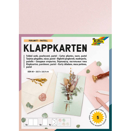 Artikelbild für folia Faltkarten mit Briefumschlägen pastell 179591 pastell DIN A6, 10 St., Artikelnummer 479331