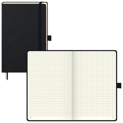 Artikelbild für BRUNNEN Notizbuch KOMPAGNON ca. DIN A5 kariert, schwarz Hardcover 192, davon 16 zum Heraustrennen Seiten, 1 St., Artikelnummer 457606