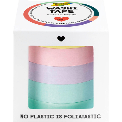 Artikelbild für folia Washi Tape UNI PASTELL Deko-Klebeband matt 10,0 mm x 10,0 m 5 Rollen, Artikelnummer 479347