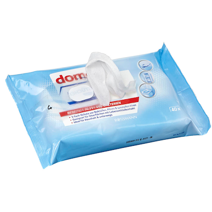 Artikelbild für domol Desinfektionstücher 1-lagig weiß, 40 Tücher, Artikelnummer 213667