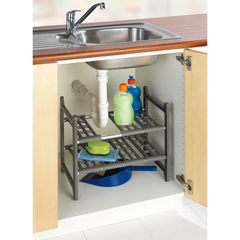 WENKO Teleskopregal Flexi grau 45,0 - 80,0 x 28,0 x 39,0 cm, 1 St